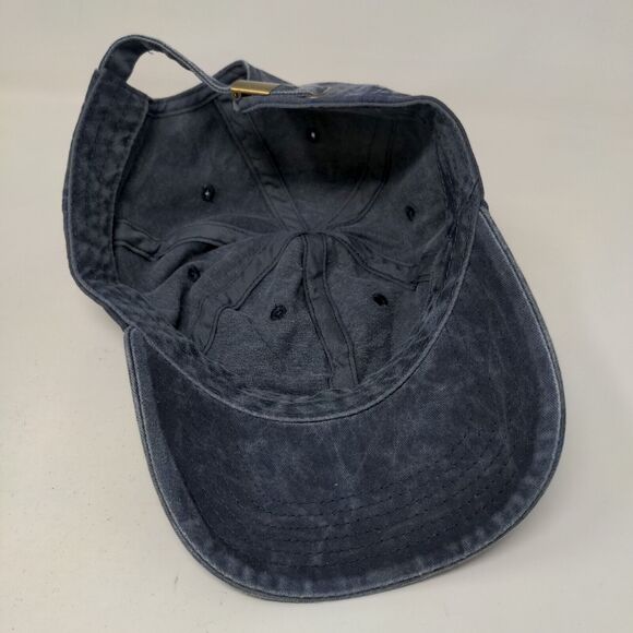 Unbranded Slideback Hat Blue One Size Adjustable 6 Panel Vent Holes Blank - Picture 6 of 6